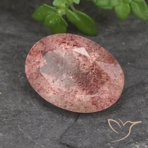 Quarzo fragola rosa lampone naturale da 5.14 ct, Ovale, Traslucido