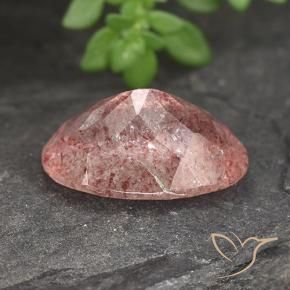 Quarzo fragola rosa lampone naturale da 5.14 ct, Ovale, Traslucido