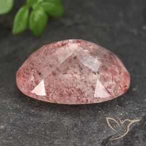 Quarzo fragola rosa lampone naturale da 5.79 ct, Ovale, Traslucido