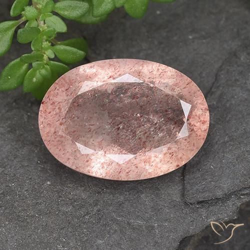 4.78ct Naturale Rosa medio-chiaro Quarzo Fragola, Ovale, Traslucido