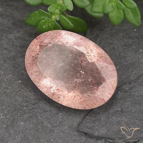 Quarzo fragola Rosa medio-chiaro naturale da 4.78 ct, Ovale, Traslucido