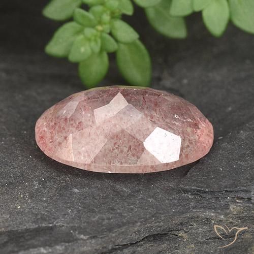 Quarzo fragola Rosa medio-chiaro naturale da 4.78 ct, Ovale, Traslucido