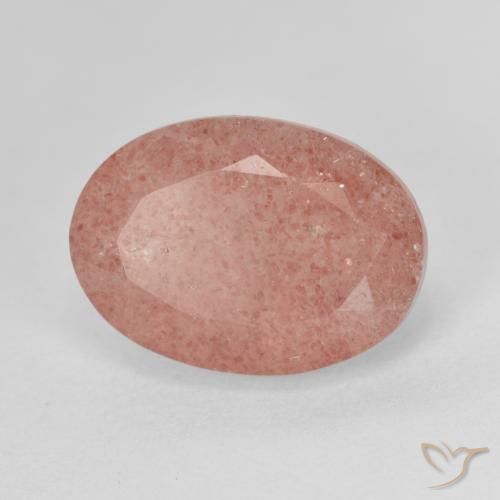 6.68ct Naturale Rosa medio Quarzo Fragola, Ovale, Traslucido