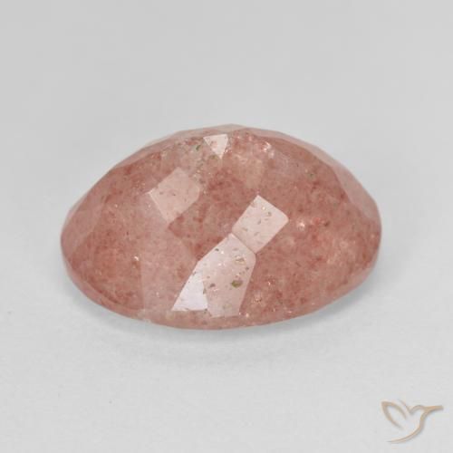 Quarzo fragola Rosa medio naturale da 6.68 ct, Ovale, Traslucido