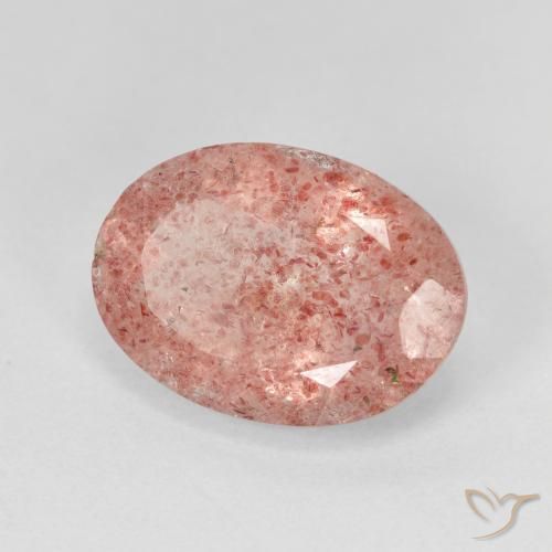 Quarzo fragola Rosa medio naturale da 5.36 ct, Ovale, Traslucido