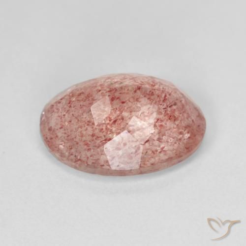 Quarzo fragola Rosa medio naturale da 5.36 ct, Ovale, Traslucido