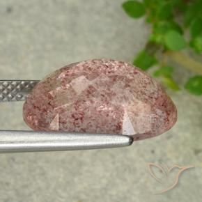 Quarzo fragola Rosa terroso naturale da 6.28 ct, Ovale, Traslucido