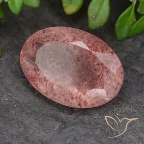 Quarzo fragola Rosa medio naturale da 4.75 ct, Ovale, Traslucido