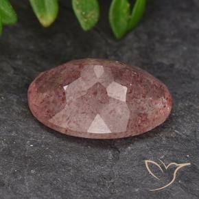 Quarzo fragola Rosa medio naturale da 4.75 ct, Ovale, Traslucido