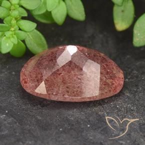 Quarzo fragola Rosa medio naturale da 5.52 ct, Ovale, Traslucido