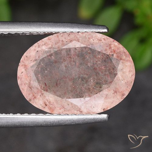 4.72ct Naturale rosa fenicottero Quarzo Fragola, Ovale, Traslucido