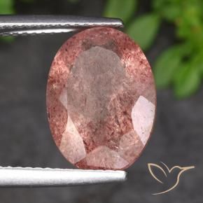 Quarzo fragola Rosa rosa naturale da 4.85 ct, Ovale, Traslucido