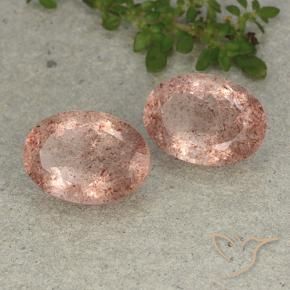 Gemme di Quarzo fragola Rosa terroso naturale da 11.48 ct, Ovale, Traslucido