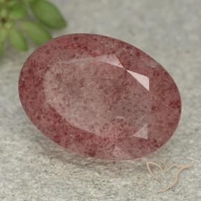 Quarzo fragola Rosa scuro naturale da 5.61 ct, Ovale, Traslucido