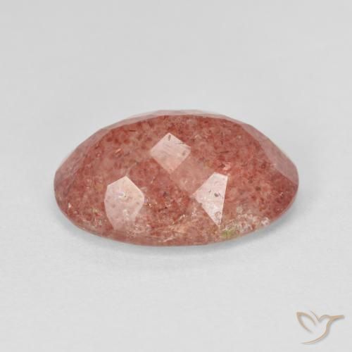 Quarzo fragola Arancio rossastro pallido naturale da 5.16 ct, Ovale, Traslucido