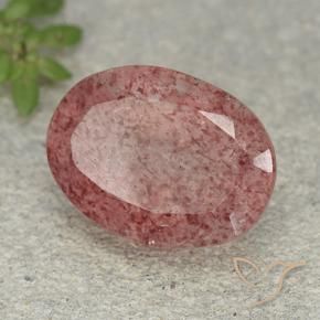 Quarzo fragola Rosa rosa naturale da 5.38 ct, Ovale, Traslucido