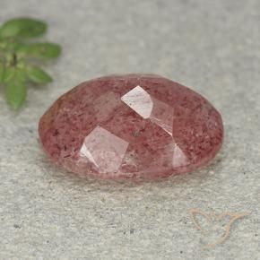 Quarzo fragola Rosa rosa naturale da 5.38 ct, Ovale, Traslucido