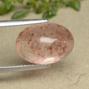 Quarzo fragola rosa pesca naturale da 5.39 ct, Ovale, Traslucido