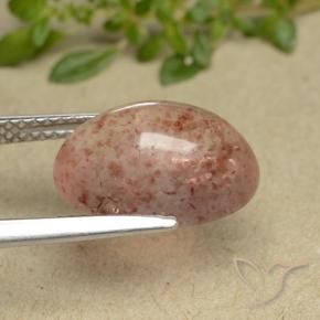 Quarzo fragola rosa pesca naturale da 5.39 ct, Ovale, Traslucido