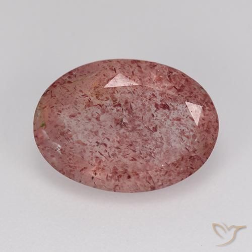 5.30ct Naturale Rosa rosa Quarzo Fragola, Ovale, Traslucido