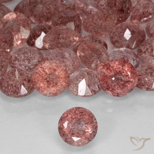 0.78ct Naturale Rosa rosa Quarzo Fragola, Rotondo, Traslucido