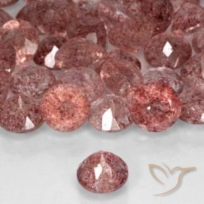 Quarzo fragola Rosa rosa naturale da 0.78 ct, Taglio rotondo, Traslucido