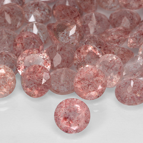 Quarzo fragola Rosa medio naturale da 0.75 ct, Rotondo, Traslucido