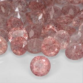 Quarzo fragola Rosa medio naturale da 0.75 ct, Rotondo, Traslucido