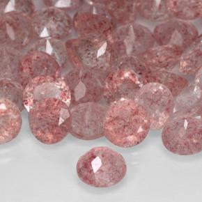 Quarzo fragola Rosa medio naturale da 0.75 ct, Rotondo, Traslucido