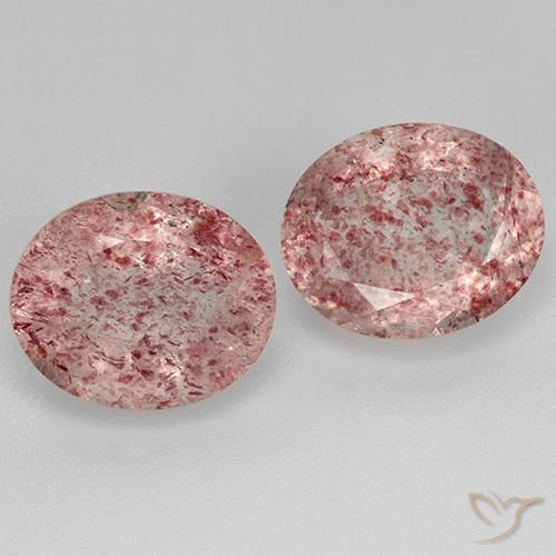 Quarzo fragola naturale rosa da 7,30 ct, taglio ovale, trasparente