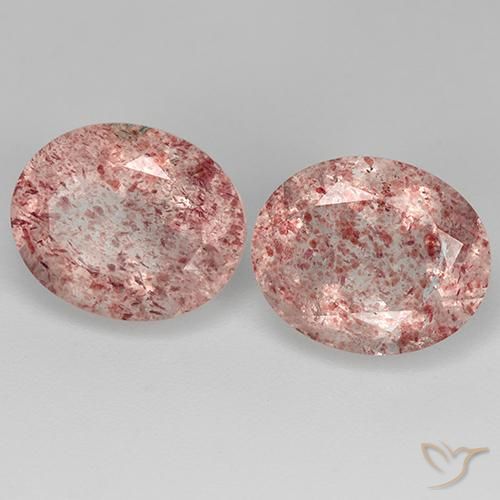 Quarzo fragola naturale rosa da 7,30 ct, taglio ovale, trasparente