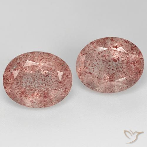6.97ctw Naturale Rosa medio Quarzo Fragola, Ovale, Trasparente