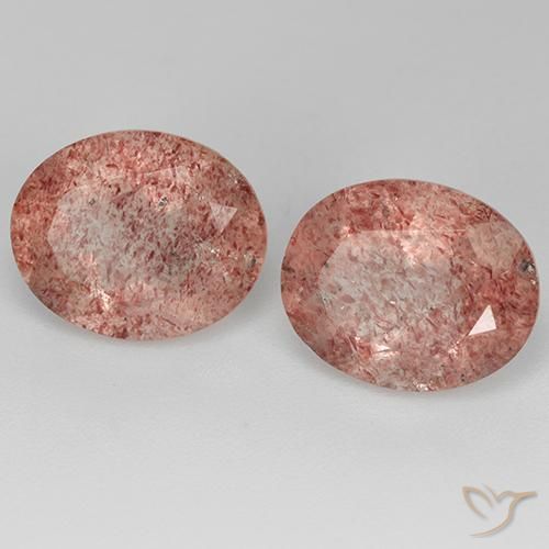 Gemme di Quarzo fragola rosa lampone naturale da 6.69 ct, Ovale, Trasparente