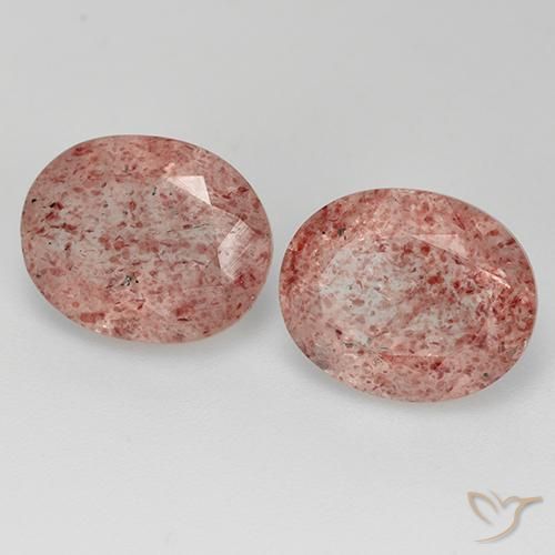Gemme di Quarzo fragola Rosa medio naturale da 6.73 ct, Ovale, Trasparente