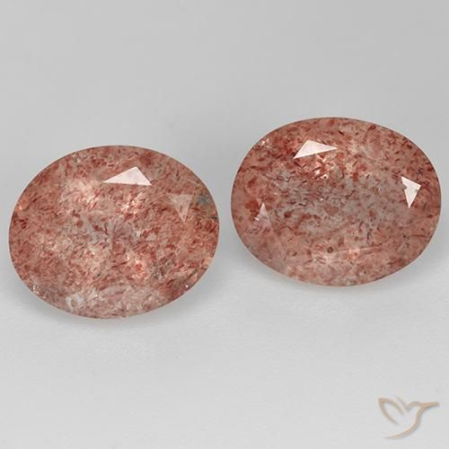 6.93ctw Naturale Rosa medio Quarzo Fragola, Ovale, Trasparente