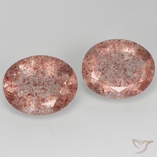 6.37ctw Naturale Rosa rosa Quarzo Fragola, Ovale, Trasparente