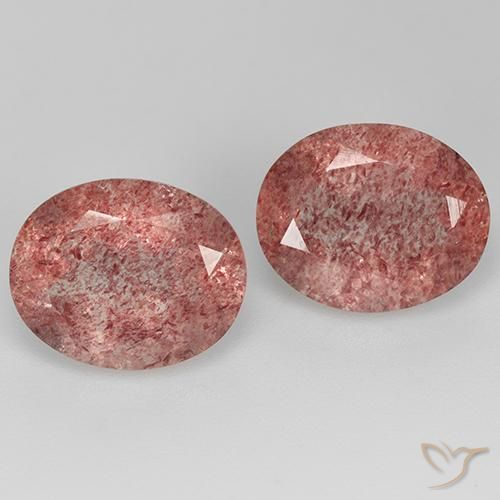 6.73ctw Naturale Rosa brillante Quarzo Fragola, Ovale, Trasparente