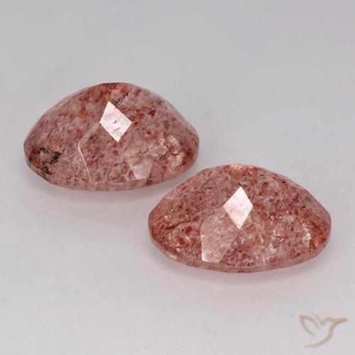 Gemme di Quarzo fragola Rosa medio naturale da 6.66 ct, Ovale, Traslucido