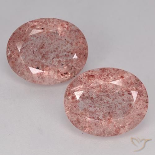 6.78ctw Naturale Rosa medio Quarzo Fragola, Ovale, Traslucido