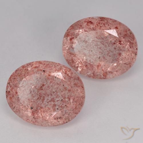 Gemme di Quarzo fragola Rosa medio naturale da 6.78 ct, Ovale, Traslucido