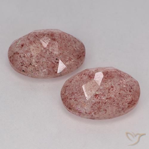 Gemme di Quarzo fragola Rosa medio naturale da 6.78 ct, Ovale, Traslucido