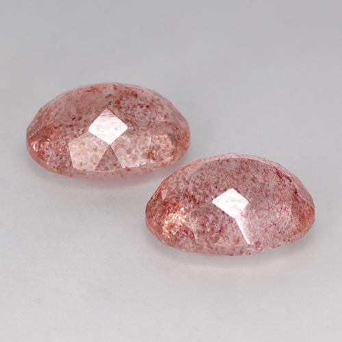 Quarzo fragola naturale rosa da 7,15 ct, taglio ovale, traslucido