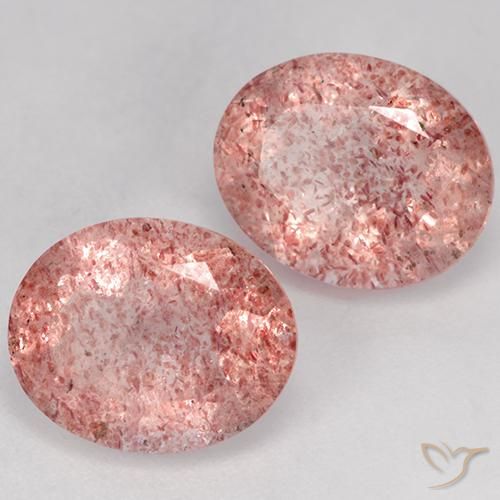 Gemme di Quarzo Fragola Rosa chiaro naturale da 6.35 ct, Ovale, Traslucido