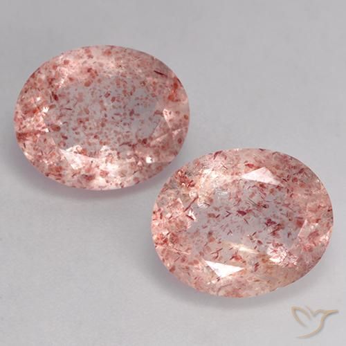 6.91ctw Naturale Rosa medio Quarzo Fragola, Ovale, Trasparente