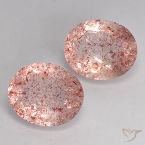 Gemme di Quarzo fragola Rosa medio naturale da 6.91 ct, Ovale, Trasparente