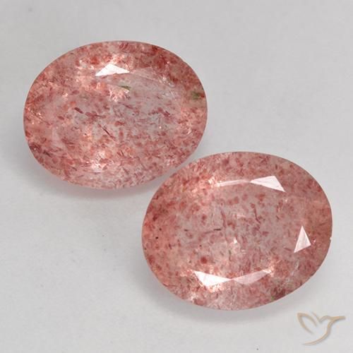 6.34ctw Naturale Rosa medio-chiaro Quarzo Fragola, Ovale, Traslucido