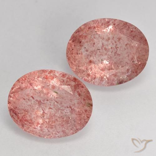Gemme di Quarzo fragola Rosa medio-chiaro naturale da 6.34 ct, Ovale, Traslucido