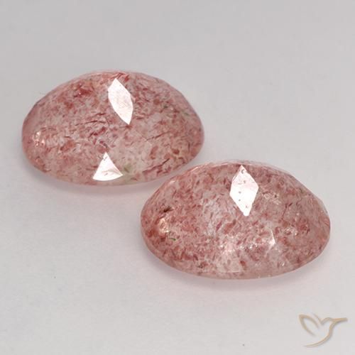 Gemme di Quarzo fragola Rosa medio-chiaro naturale da 6.34 ct, Ovale, Traslucido