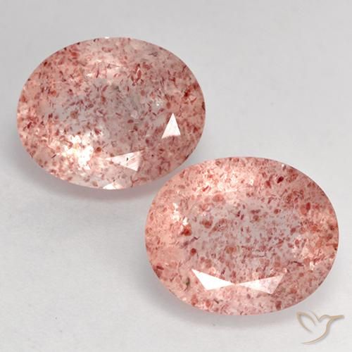 7.45ctw Naturale Rosa medio-chiaro Quarzo Fragola, Ovale, Traslucido