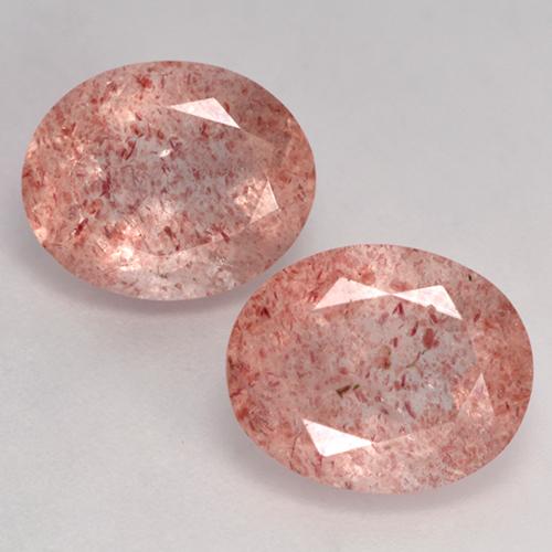 Gemme di Quarzo fragola Rosa medio-chiaro naturale da 7.06 ct, Taglio ovale, Trasparente